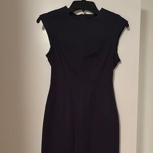 Elegant Dark Navy Sleeveless Dress